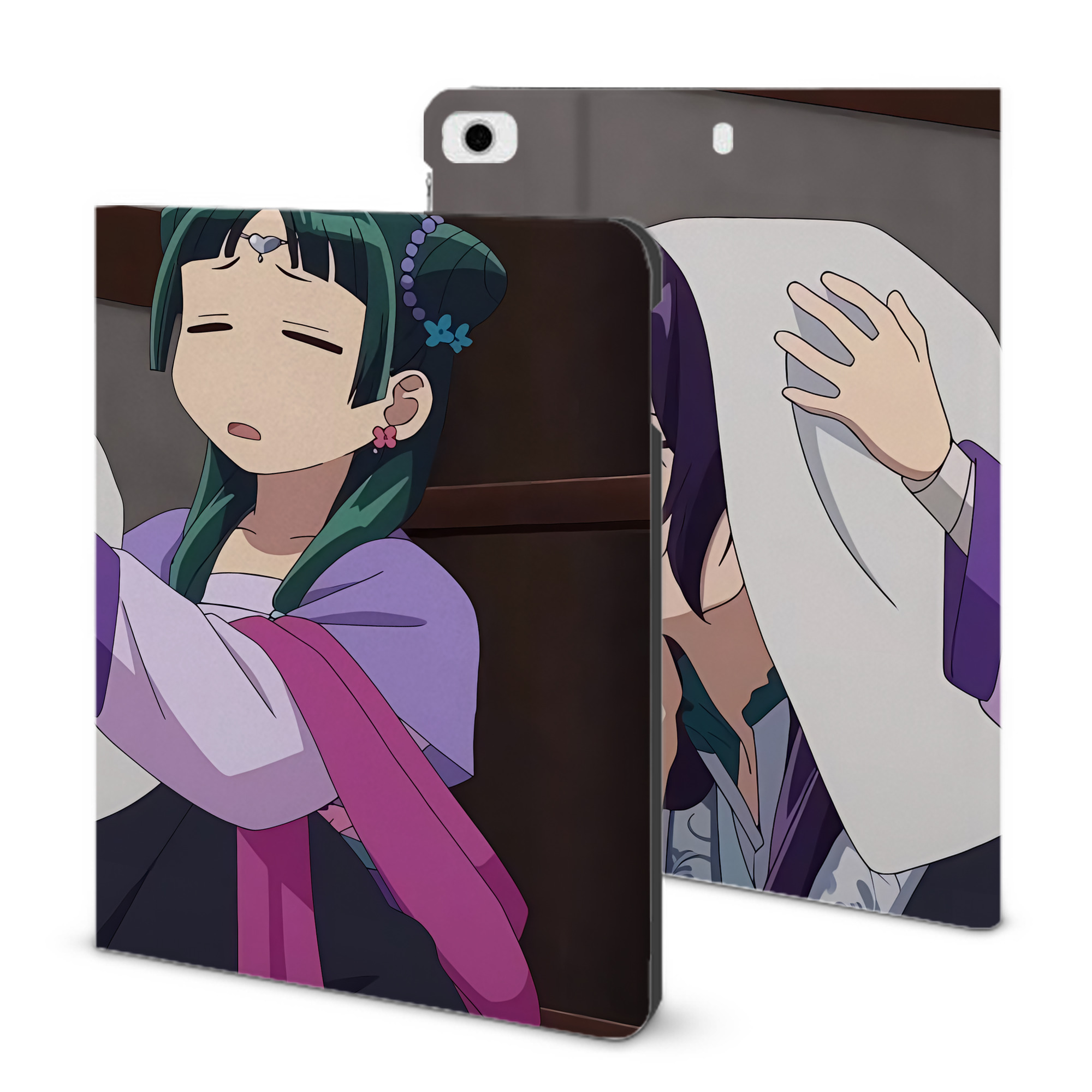 （画像用） 薬屋のひとりごと The Apothecary Diaries IPad ケース ブック型 PUレザー TPU 耐衝撃 軽量 薄型 ペン収納なし 全面保護 IPad 各モデル対応